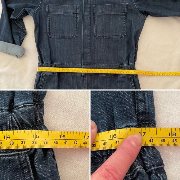 Cynthia Rowley Womens Denim Jumpsuit Size Small Dark Wash Western Denim on Denim - Picture 10 of 11